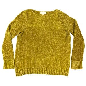 Loft Harvest Gold Chenille Cozy Minimalist Sweater - Sz L